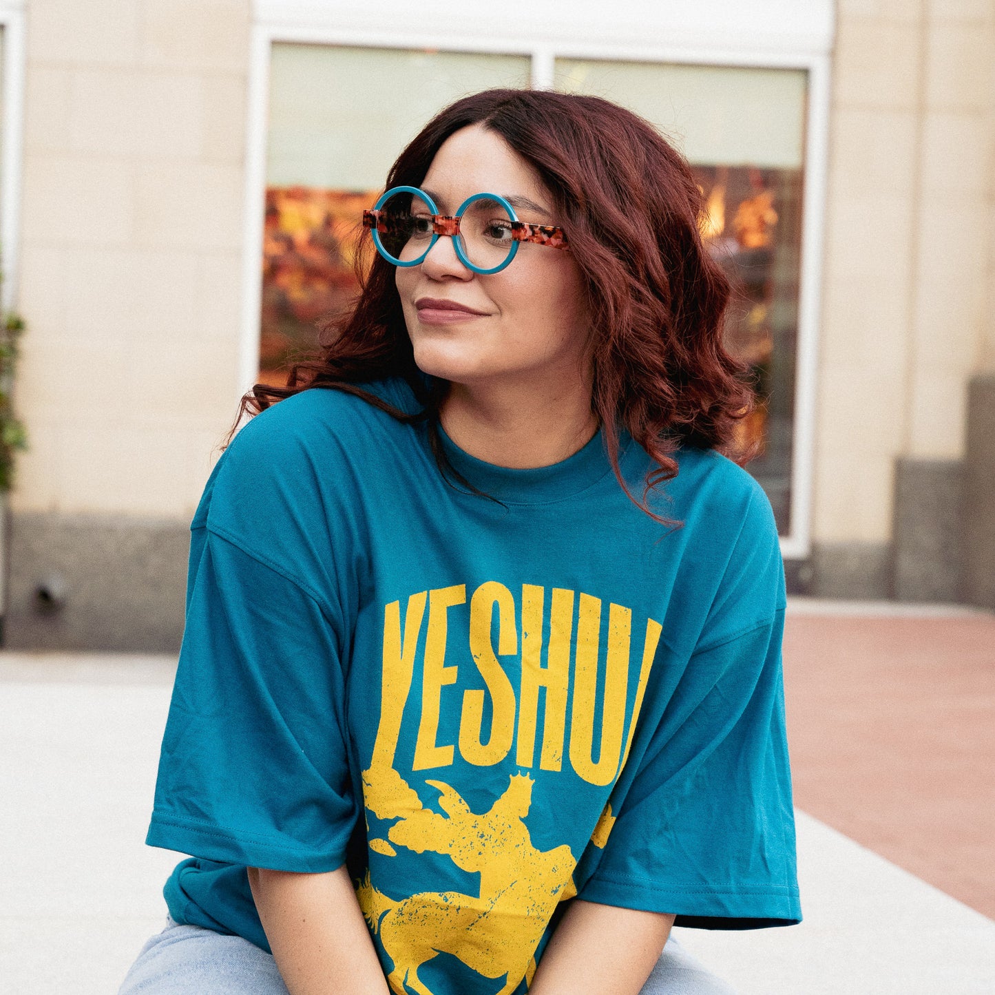 Tshirt azul “Yeshua Hamashiaj”