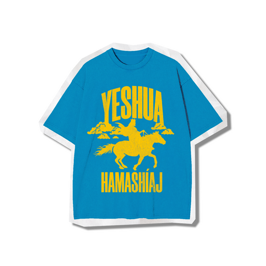 Tshirt azul “Yeshua Hamashiaj”